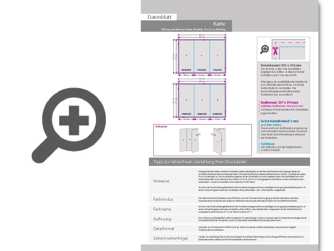 Product Bild einladungskarte_din_lang_6-seiter_wickelfalz_4_4_farbig_+_sonderfarbe_gold
